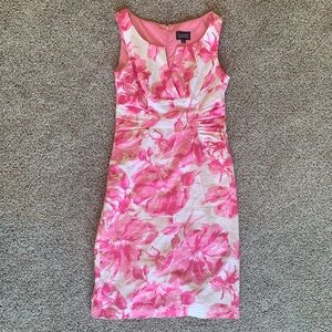 Adrianna Papell Pink Floral Sheath Dress